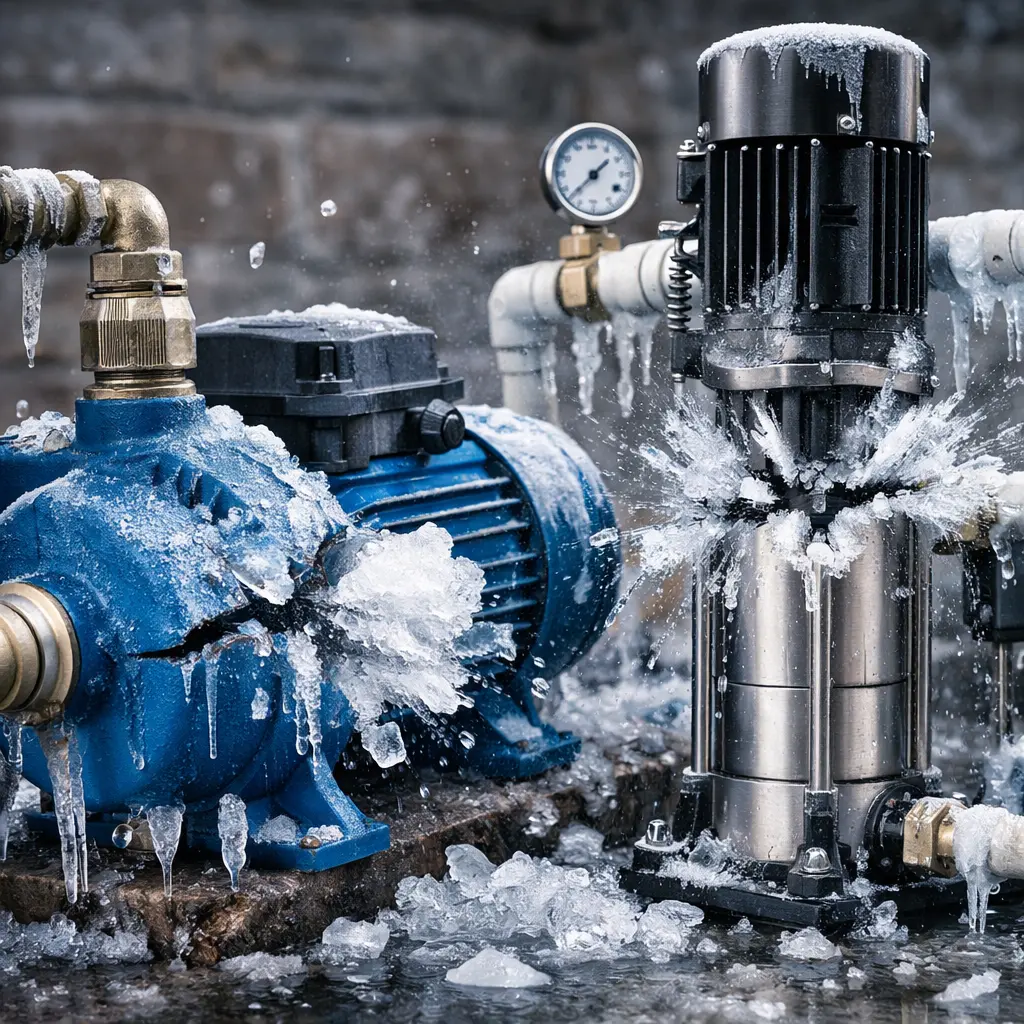 ترکیدگی یخ زدگی ترکیدن پمپ آب جتی بشقابی محیطی خورشیدی عمودی طبقاتی طبقات عمودی